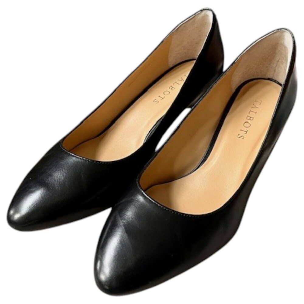 Talbots Classic Leather Pumps Made in Brazil 2.5” Heel - Black - 8 WIDE - Picture 3 of 12